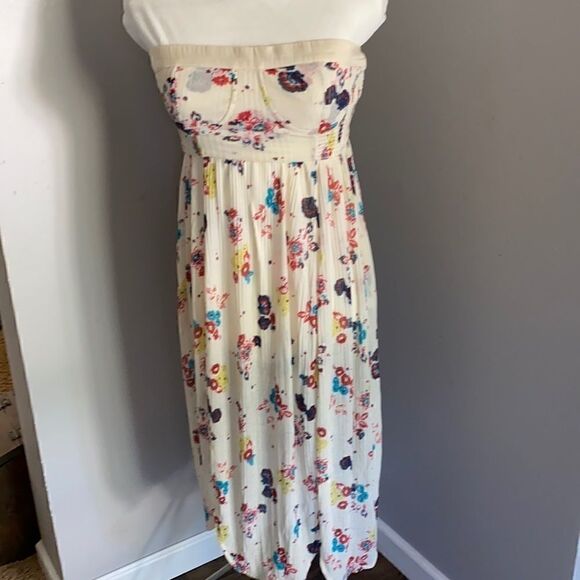 Free People | Floral Corset Style Strapless Dress - Picture 1 of 6